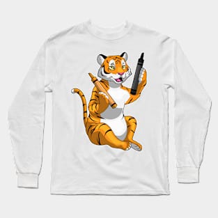 Tiger Pupil Crayon School Long Sleeve T-Shirt